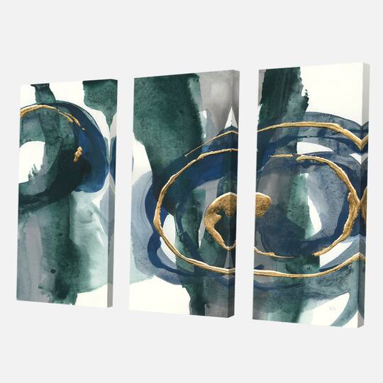 Designart - Mettalic Indigo and Gold III